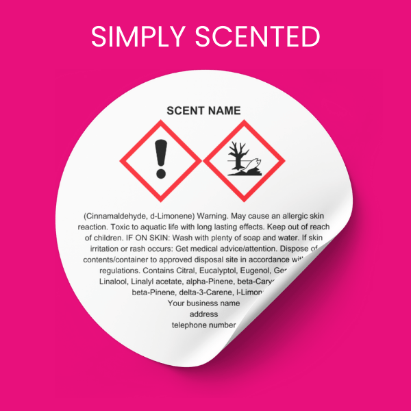 CLP Labels for Simply Scented Fragrance Oils (Wax Melts & Candles)
